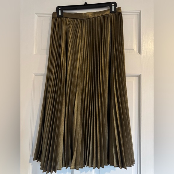 Club Monaco pleated midi skirt bronze (metallic ) size 4 - Picture 4 of 4